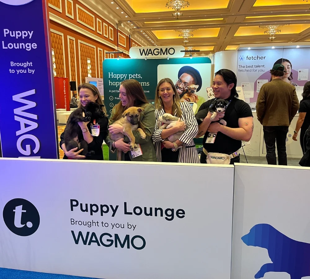 Transform 2024 73 Happy attendees at the wagmo and puppy love™ transform 2024 puppy lounge