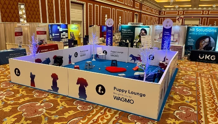 Wagmo and puppy love™ transform 2024 puppy lounge set up at the wynn